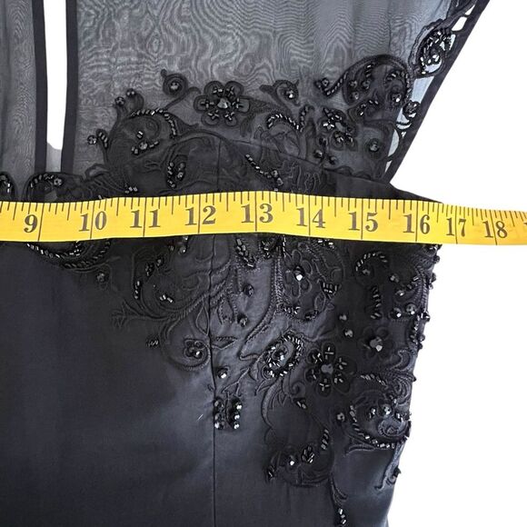 Ted Baker Embellished Silk Chiffon Dress Size 2 Black Fit&Flare Cocktail Formal - Picture 4 of 9